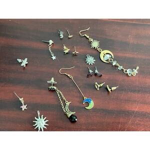 Celestial Jewelry Lot Stars Moons Sun Single Earrings Pendants